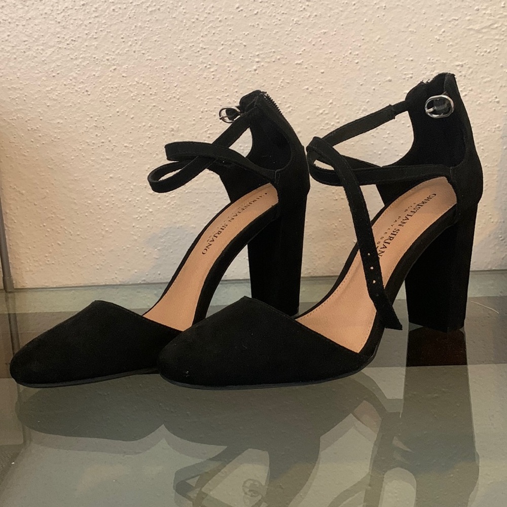 Christian Siriano for Payless black suede block heel